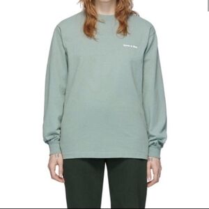 Sporty And Rich Womens Longsleeve Tee Shirt Size M Seafoam Green Blue